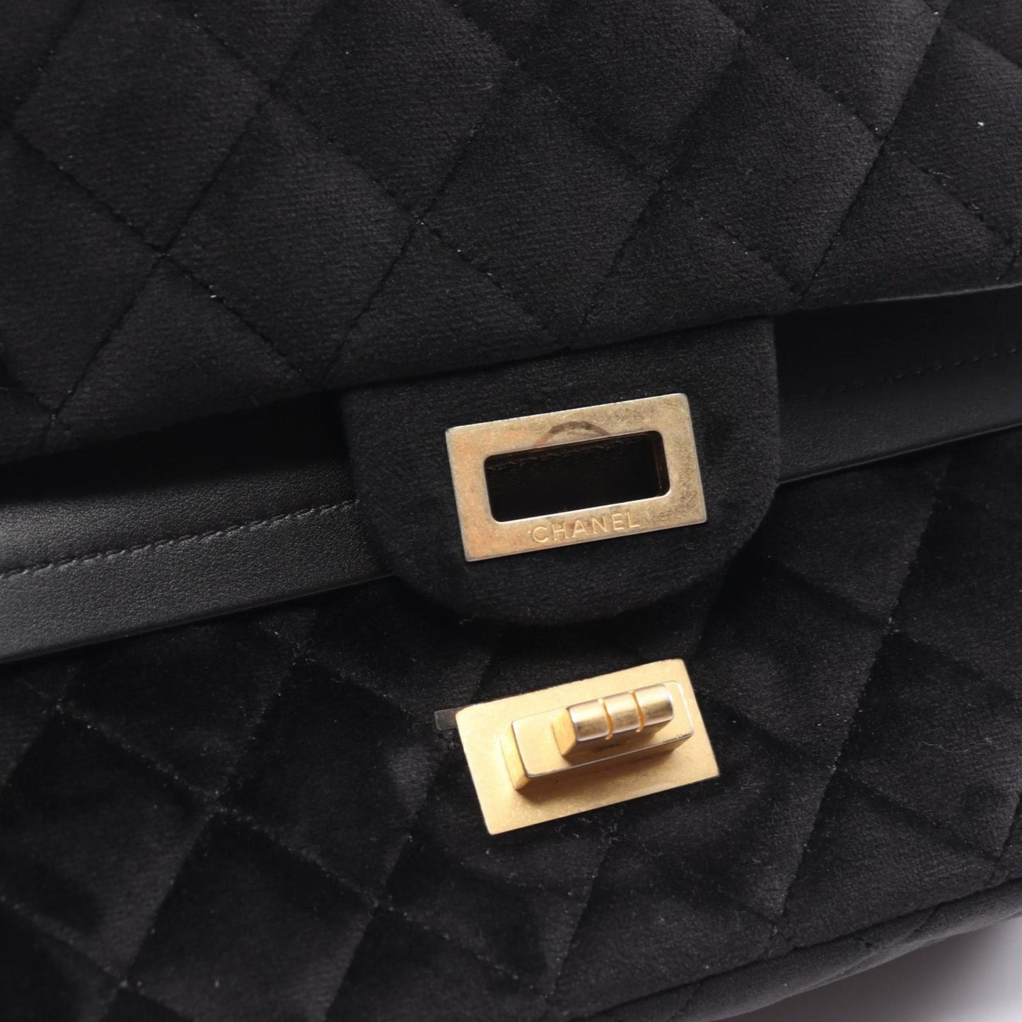 Chanel 2,55 Black Suede Shoulder Bag