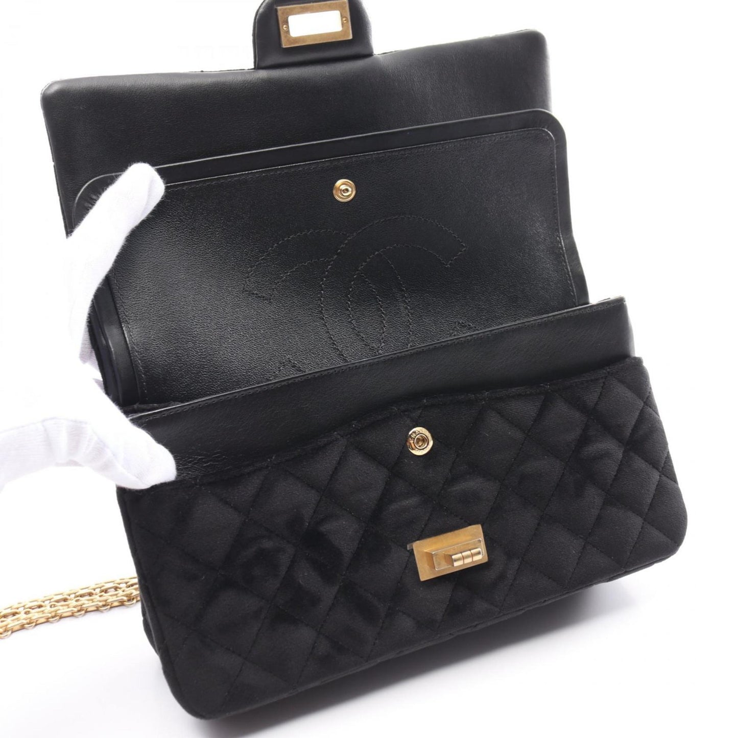 Chanel 2,55 Black Suede Shoulder Bag