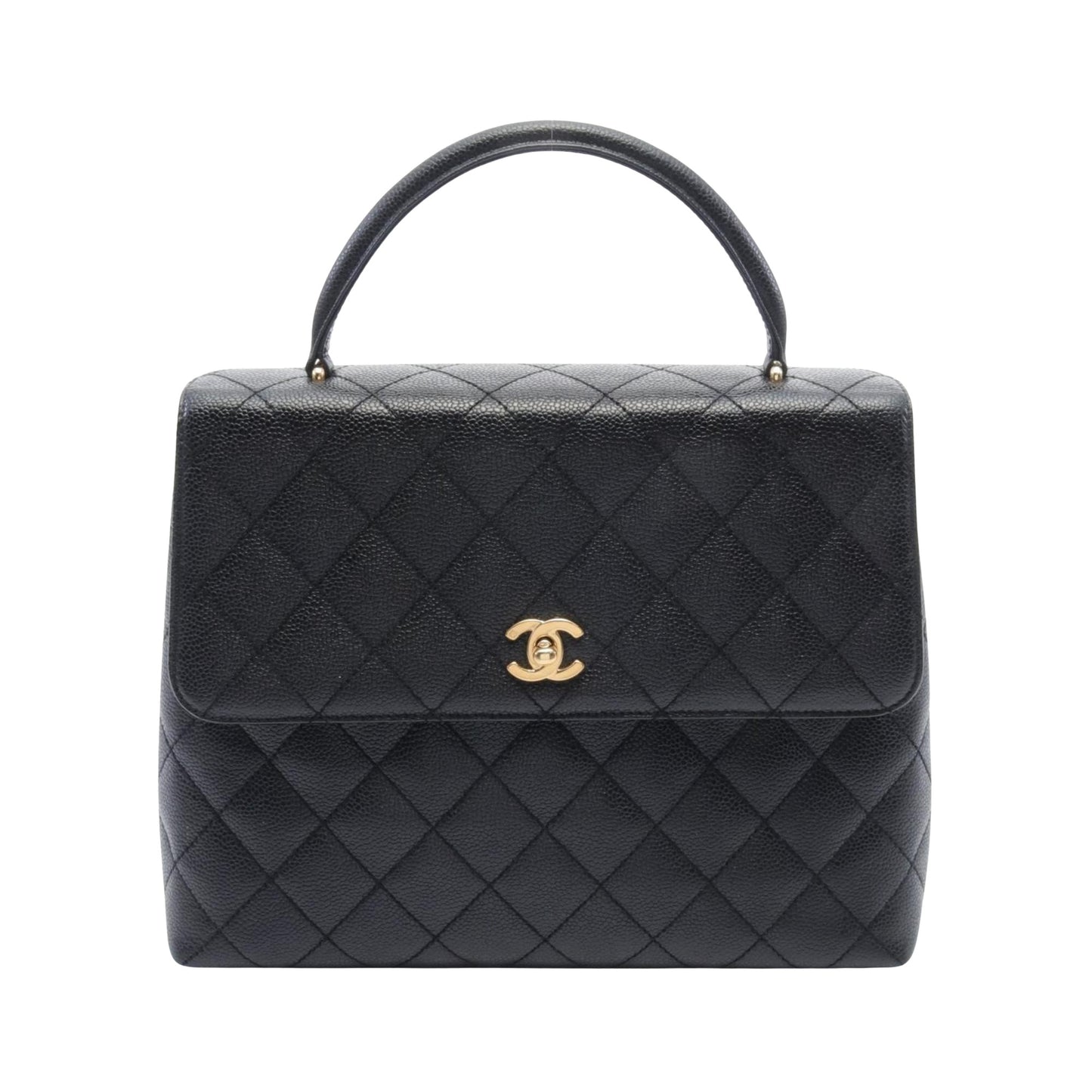 Chanel Coco Handle Black Leather Hand Bag