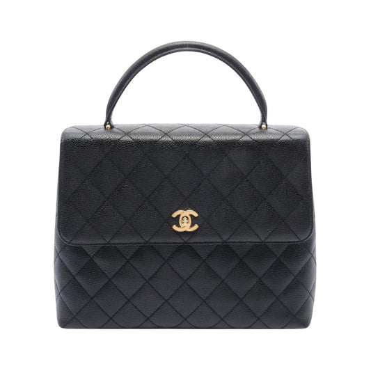 Chanel Coco Handle Black Leather Hand Bag