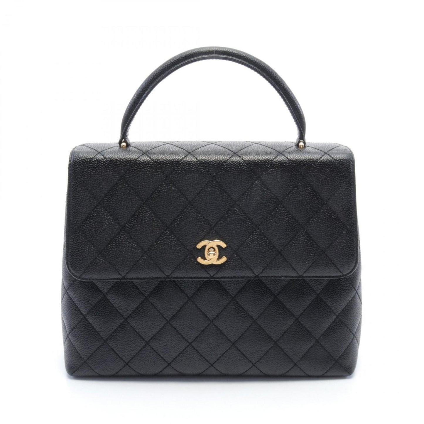 Chanel Coco Handle Black Leather Hand Bag