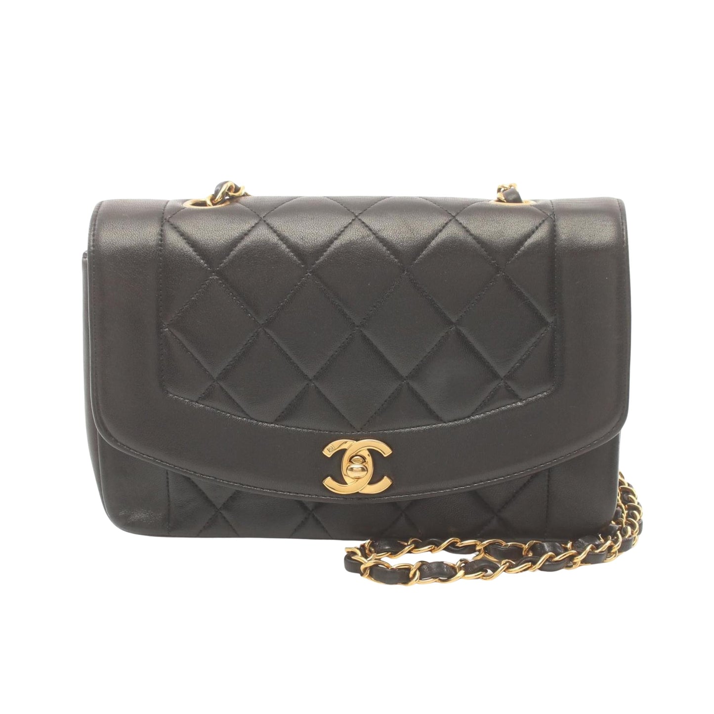 Chanel Diana Black Leather Shoulder Bag