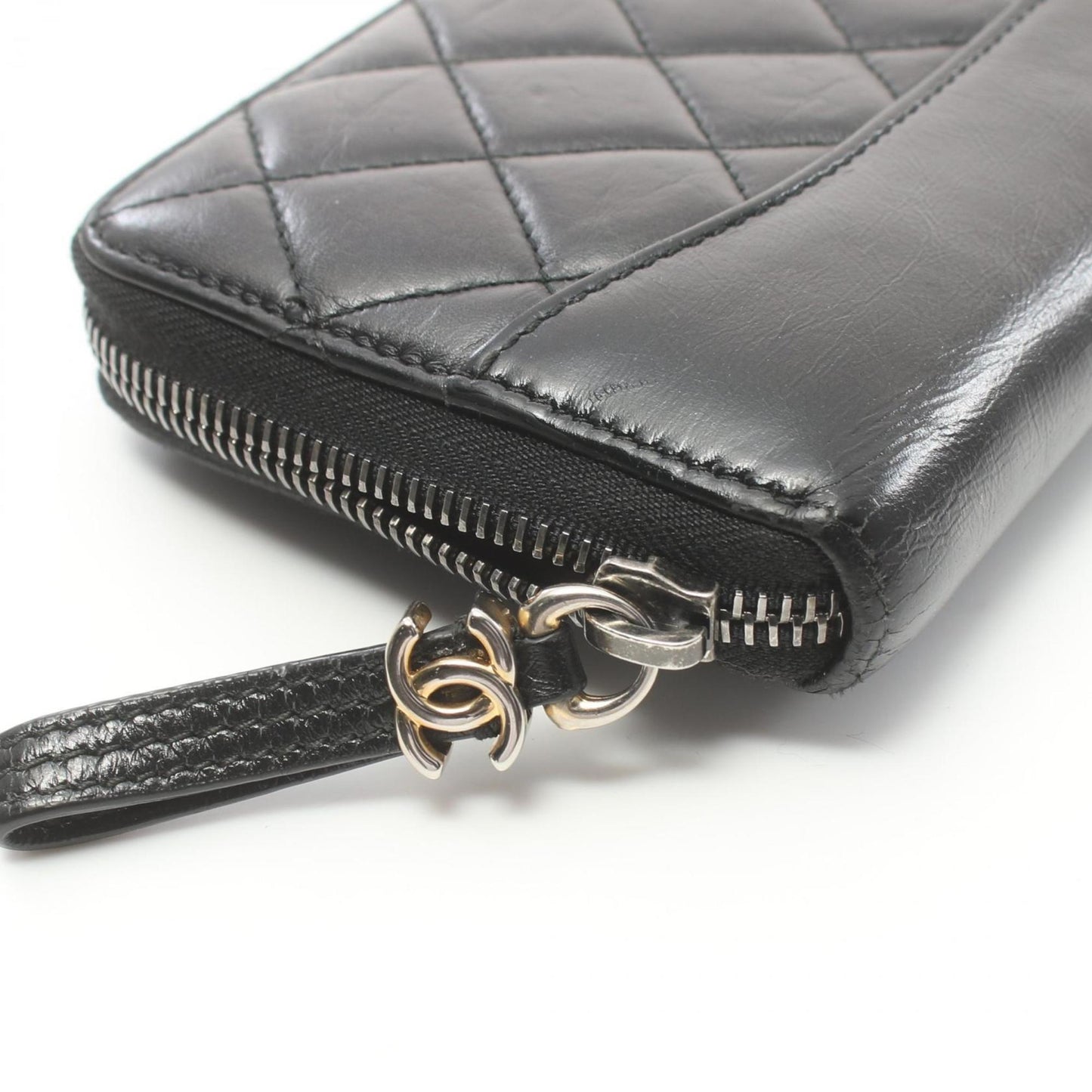 Chanel Matelassé Black Leather Wallet Accessories