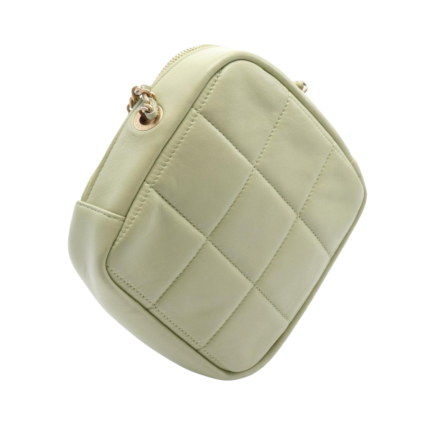 Chanel Matelassé Green Leather Shoulder Bag