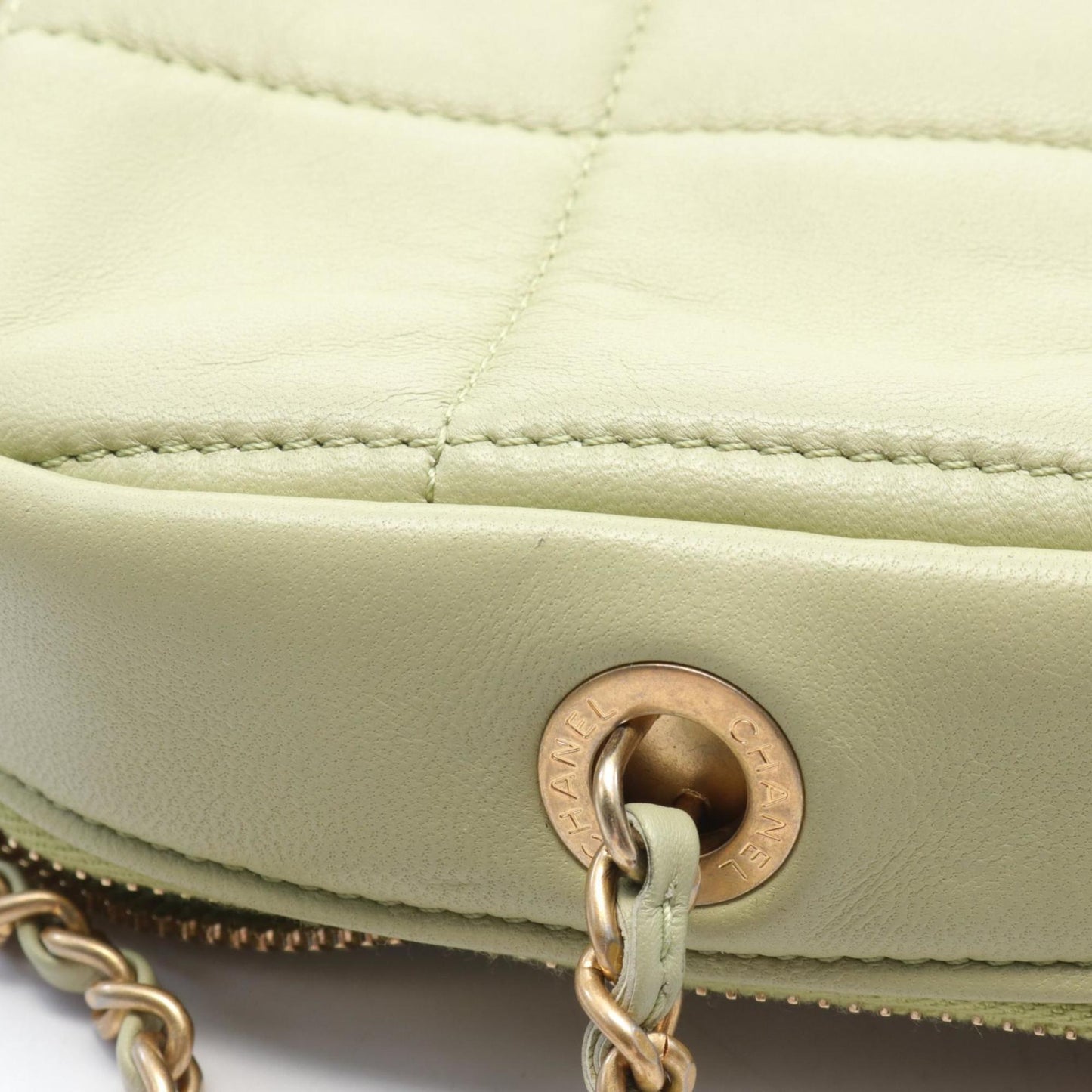 Chanel Matelassé Green Leather Shoulder Bag