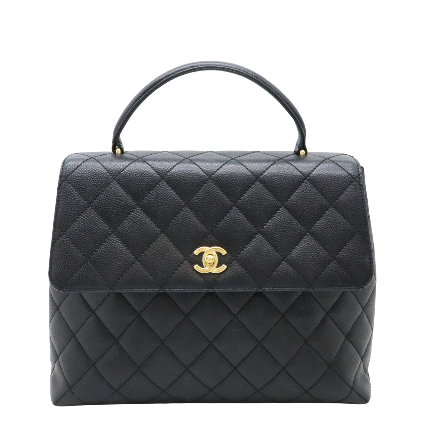 Chanel Coco Handle Black Leather Hand Bag