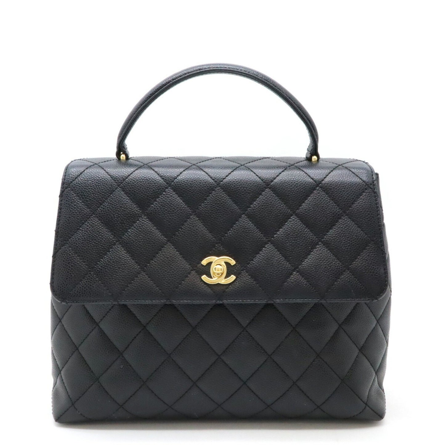 Chanel Coco Handle Black Leather Hand Bag