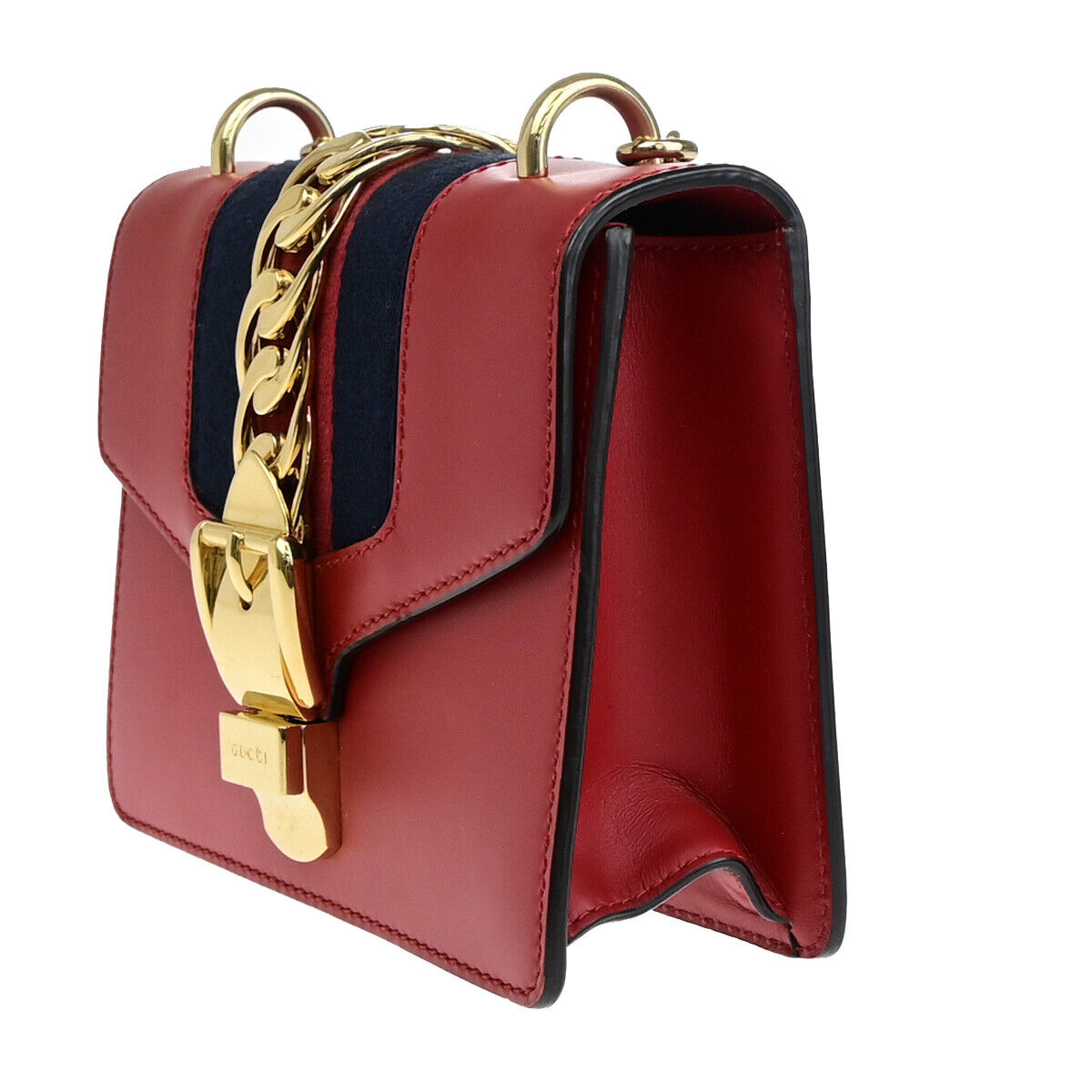 Gucci Sylvie Red Leather Shoulder Bag