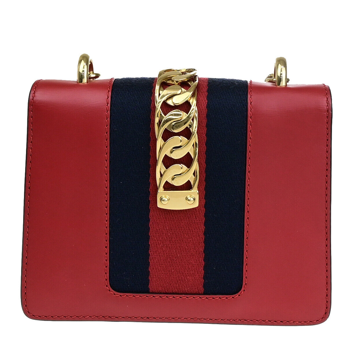 Gucci Sylvie Red Leather Shoulder Bag