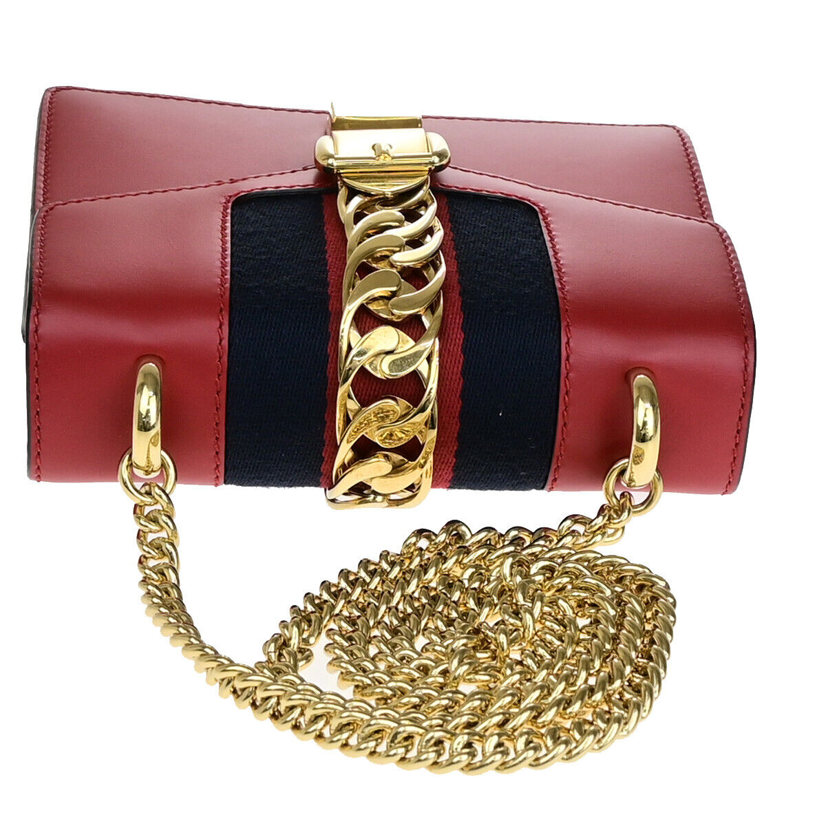 Gucci Sylvie Red Leather Shoulder Bag