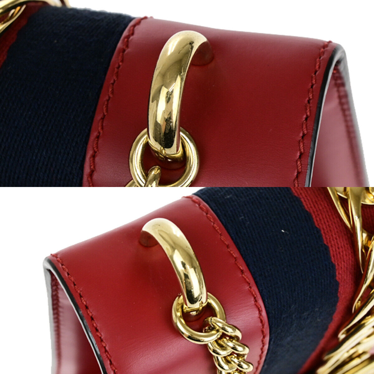 Gucci Sylvie Red Leather Shoulder Bag