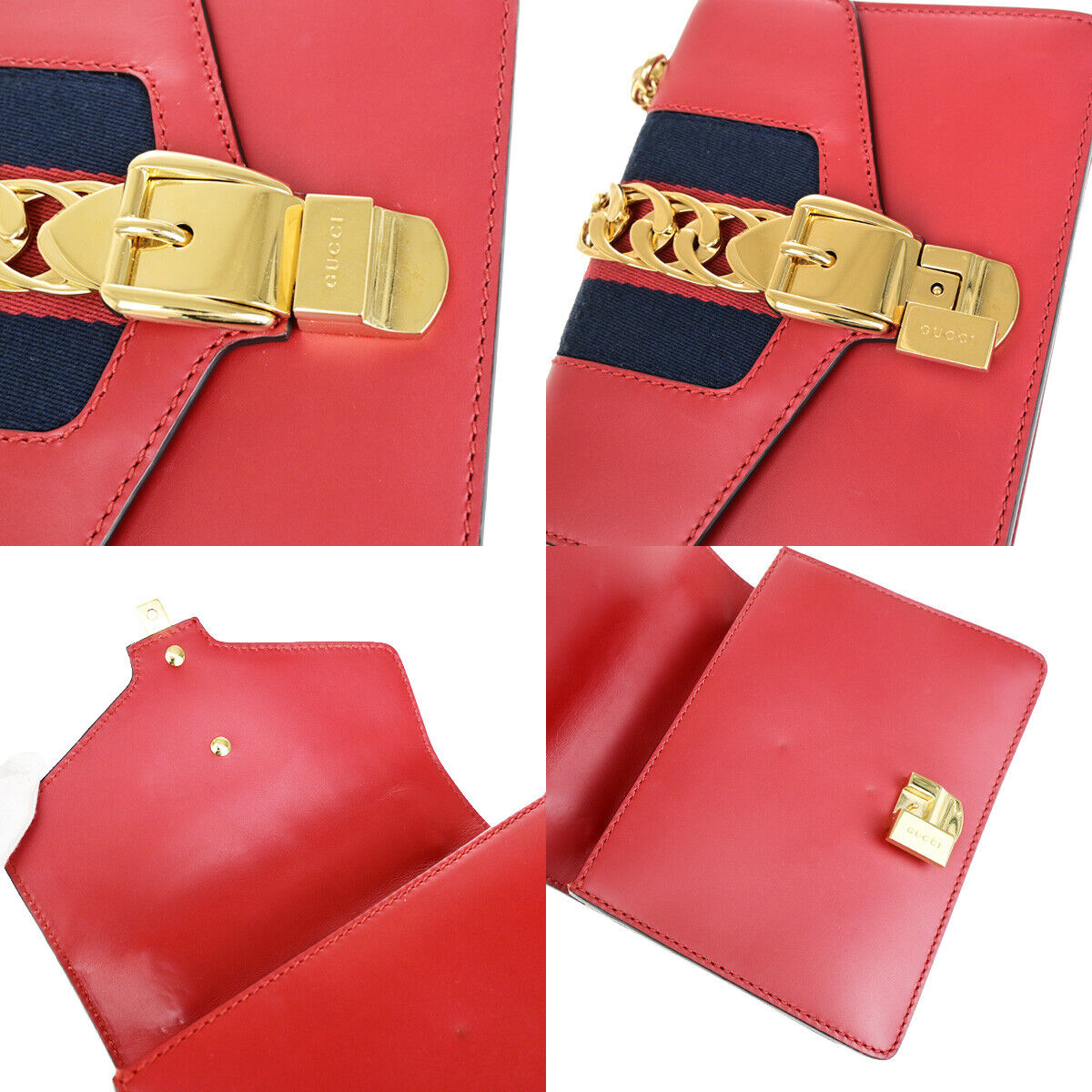 Gucci Sylvie Red Leather Shoulder Bag