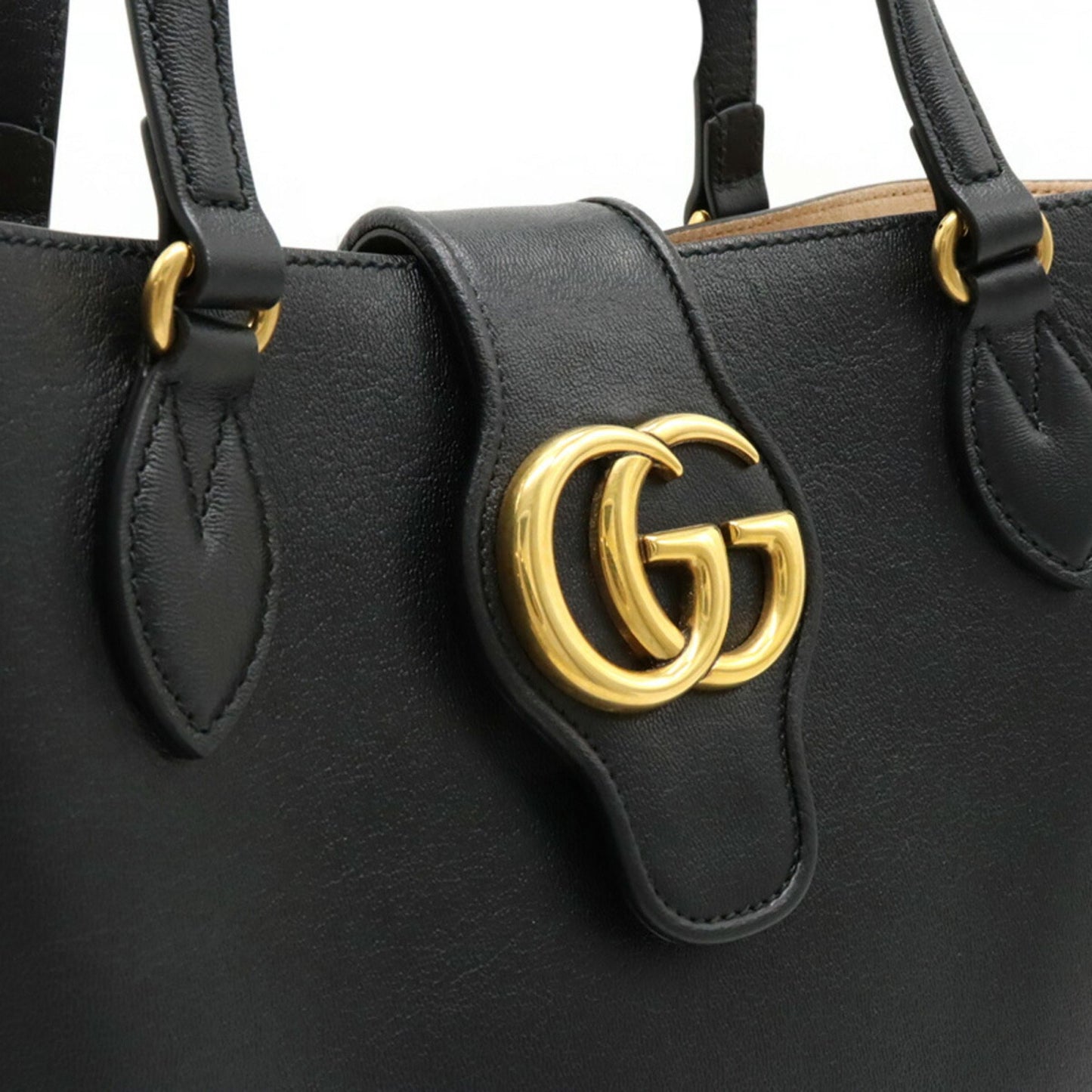 Gucci GG Marmont Black Leather Tote Bag