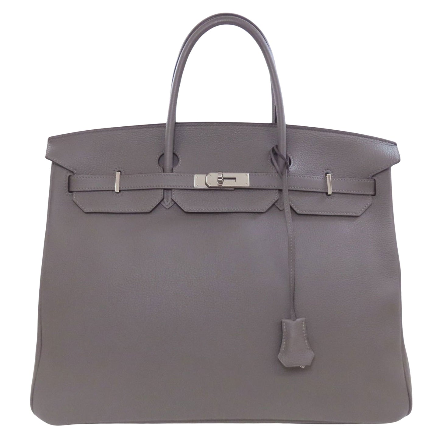 Hermès Birkin 40 Grey Leather Hand Bag