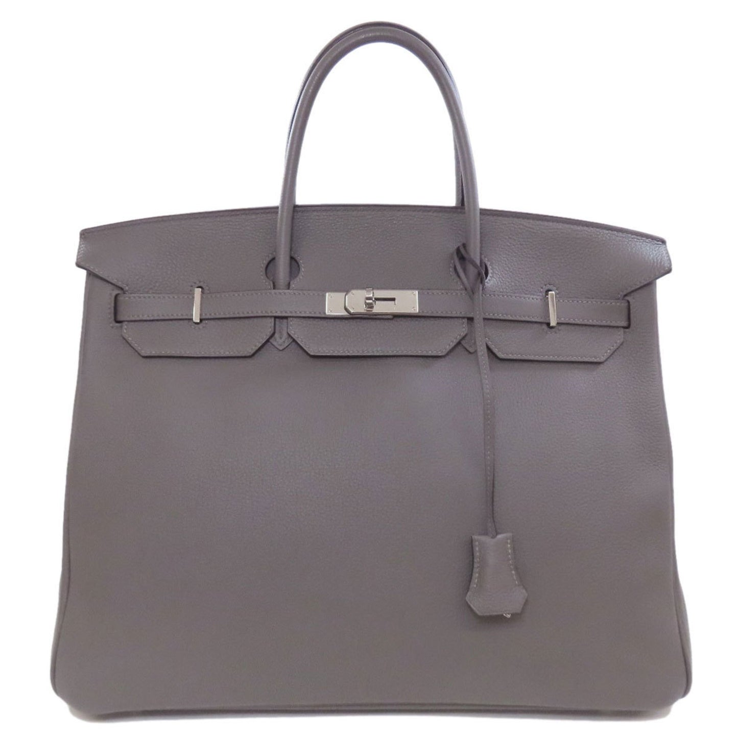 Hermès Birkin 40 Grey Leather Hand Bag