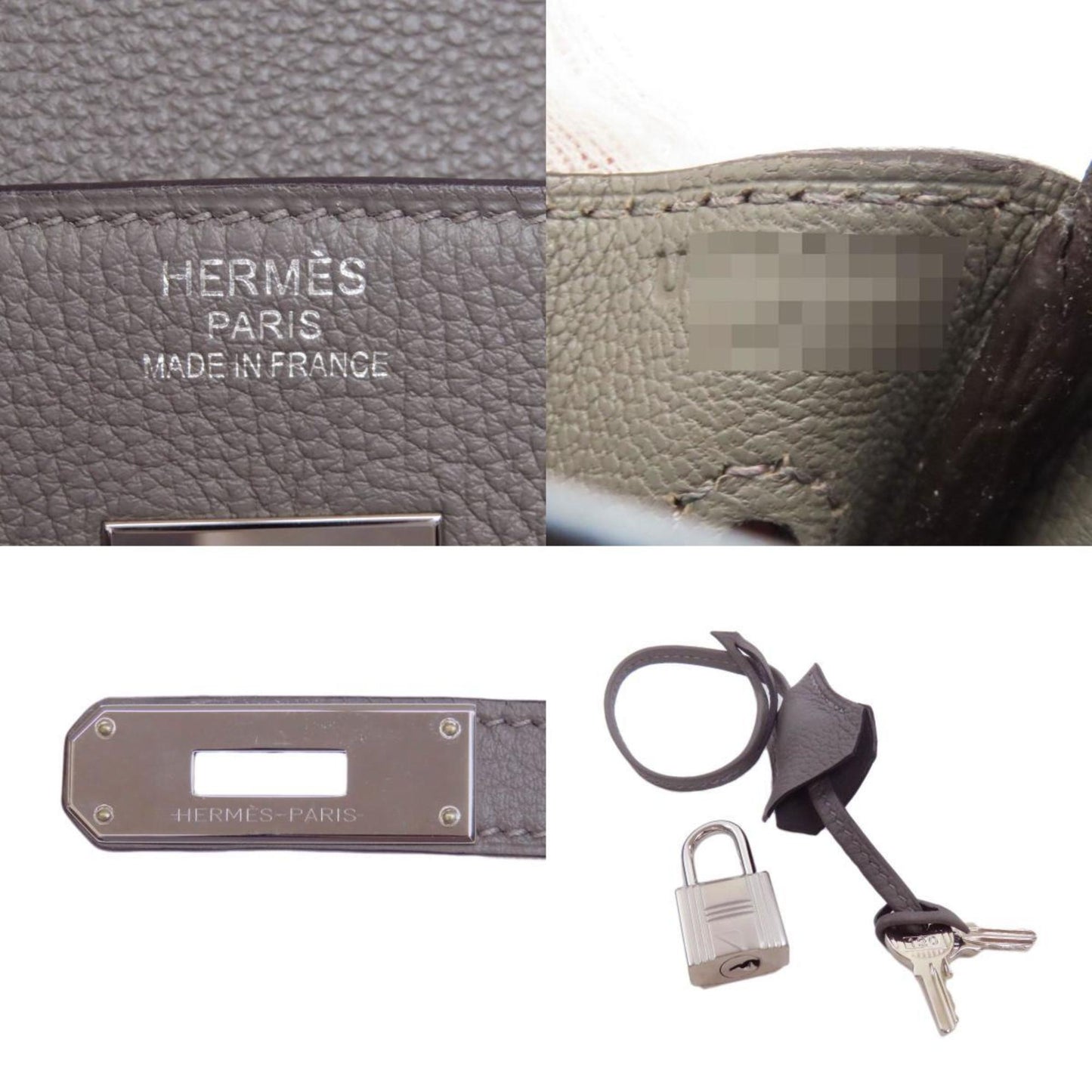 Hermès Birkin 40 Grey Leather Hand Bag