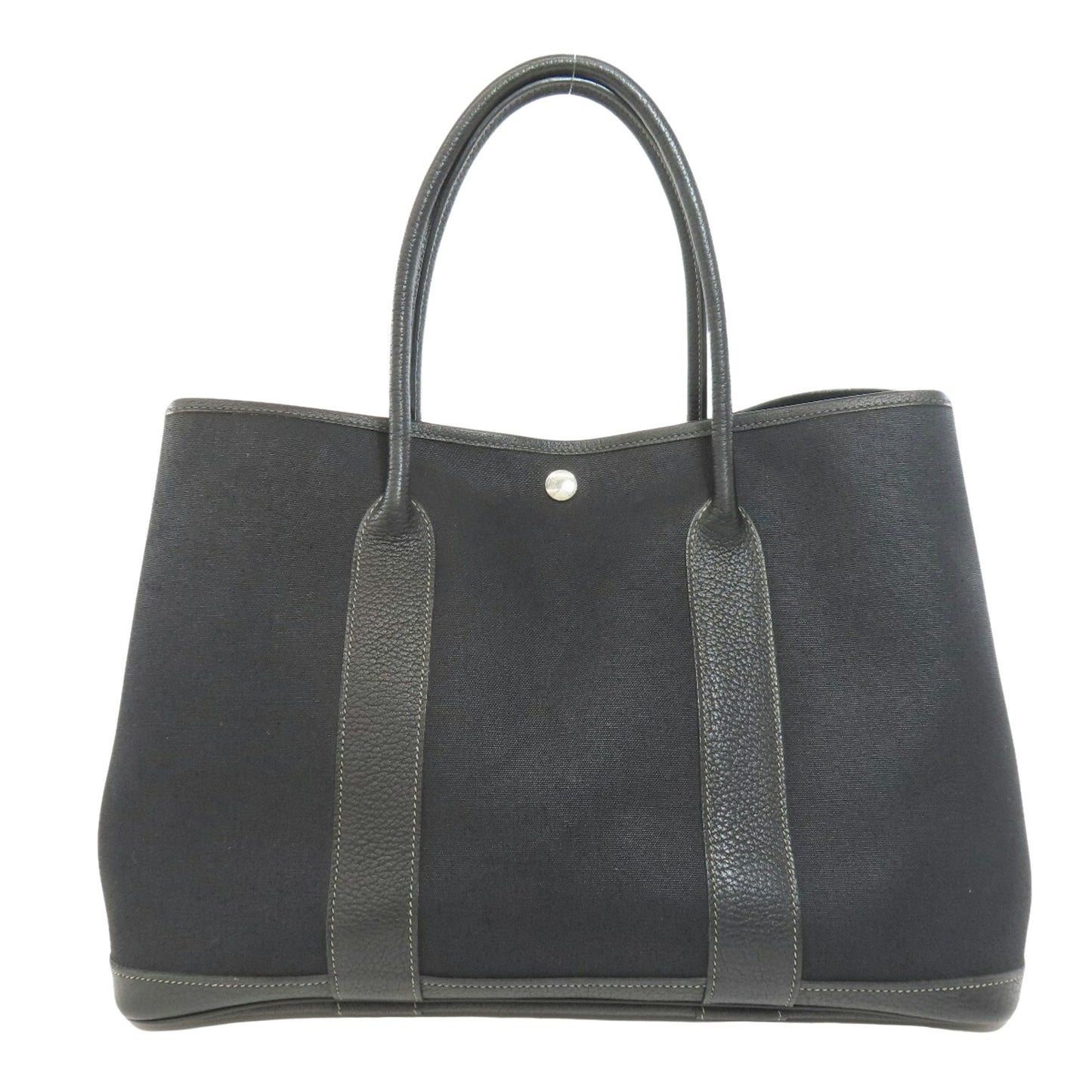 Hermès Garden Party Black Canvas Tote Bag