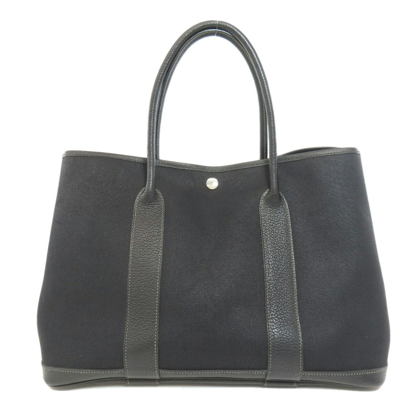 Hermès Garden Party Black Canvas Tote Bag