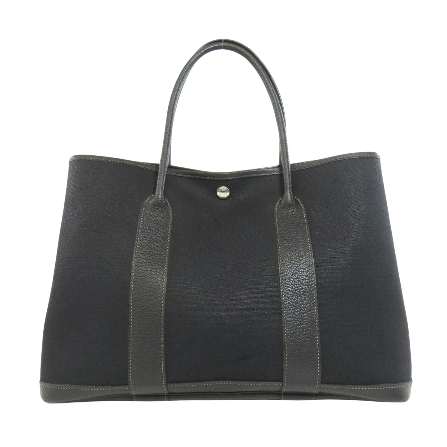 Hermès Garden Party Black Canvas Tote Bag