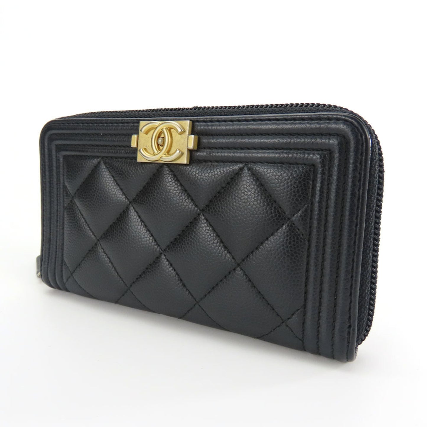 Chanel Boy Black Leather Wallet Accessories