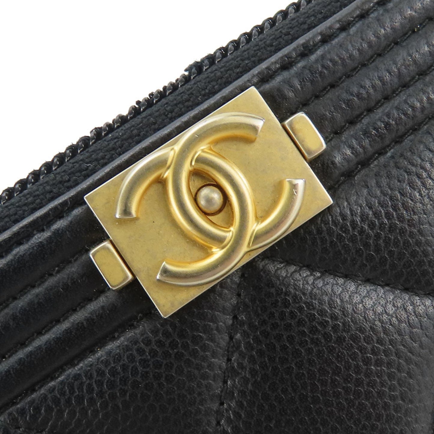 Chanel Boy Black Leather Wallet Accessories