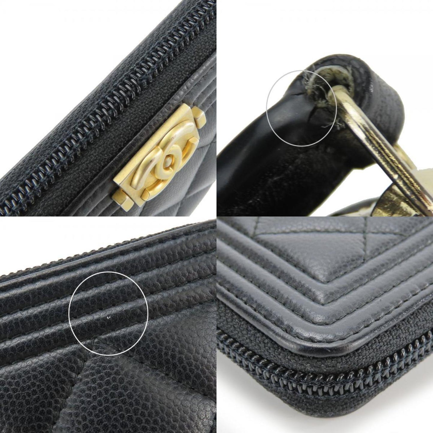 Chanel Boy Black Leather Wallet Accessories