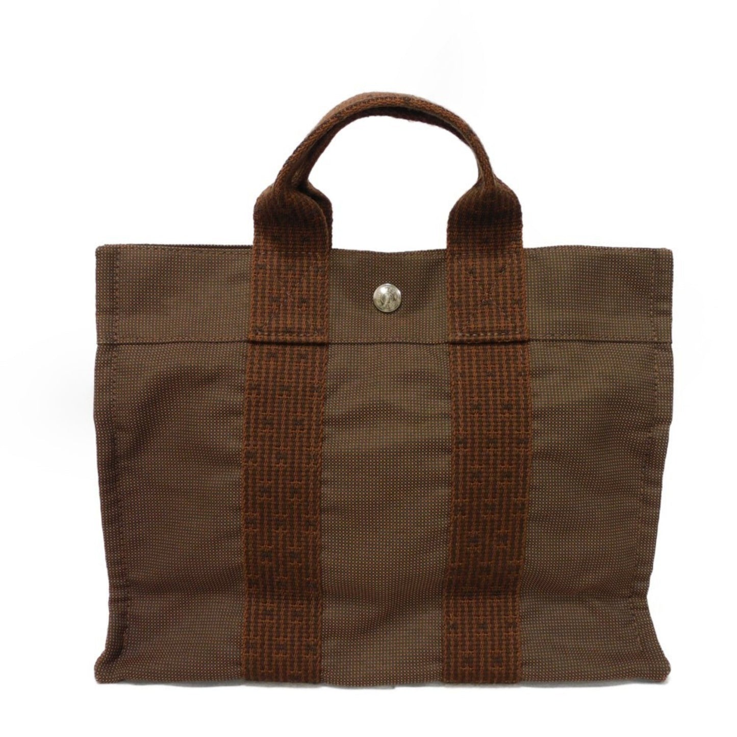 Hermès Herline Brown Canvas Tote Bag