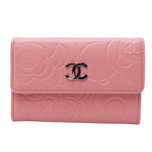 Chanel Camellia Pink Leather Wallet Accessories