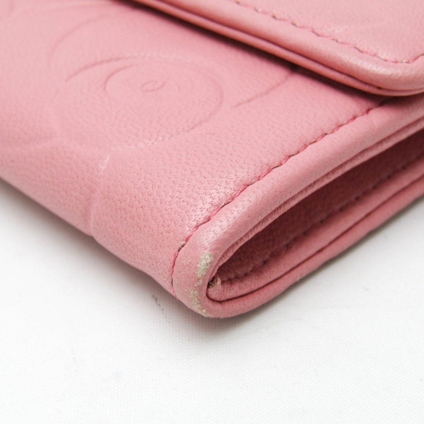 Chanel Camellia Pink Leather Wallet Accessories