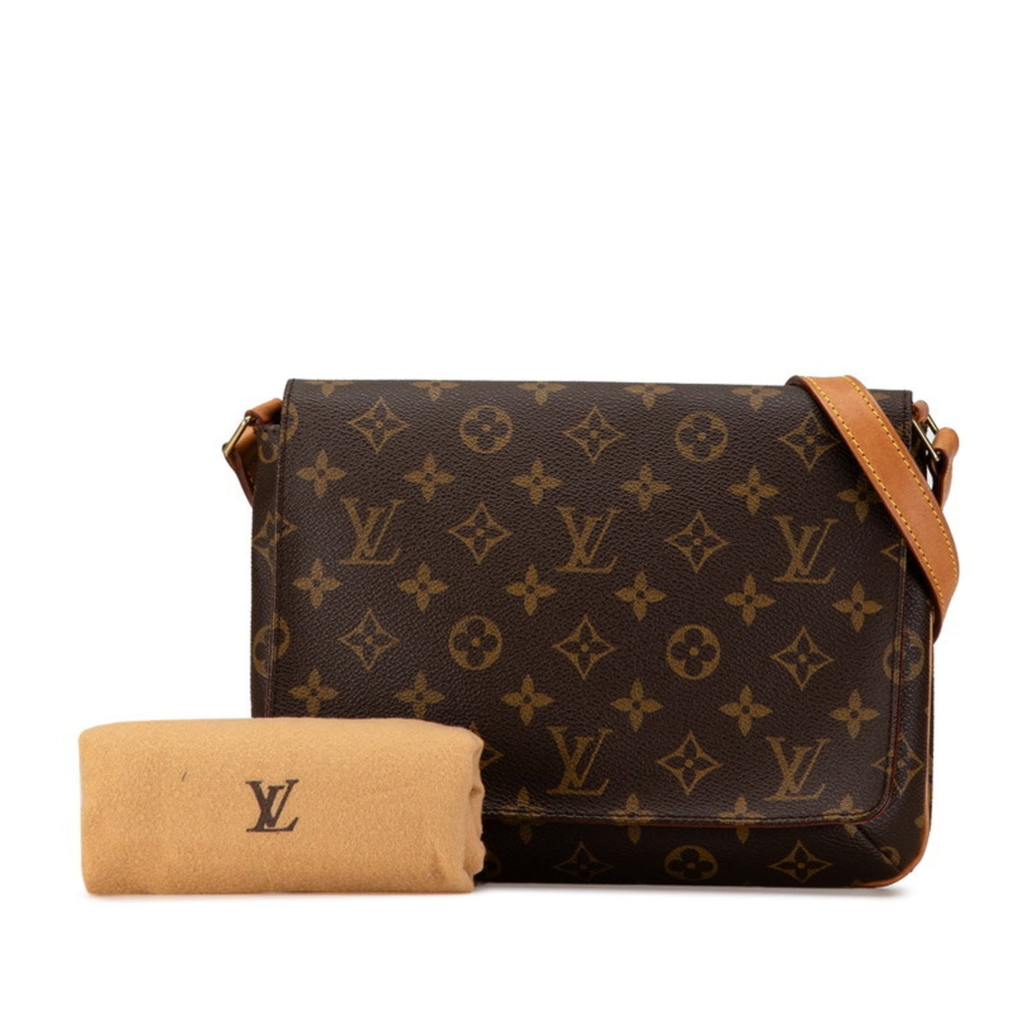 Louis Vuitton Musette Tango Brown Canvas Shoulder Bag