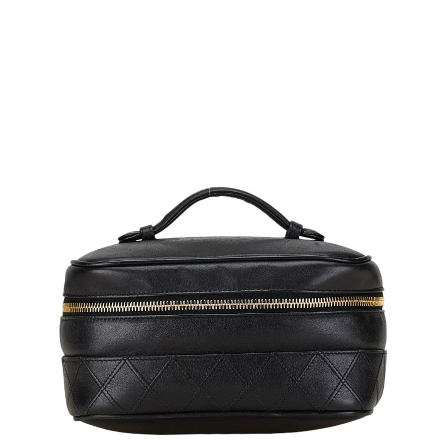 Chanel Vanity Black Leather Hand Bag