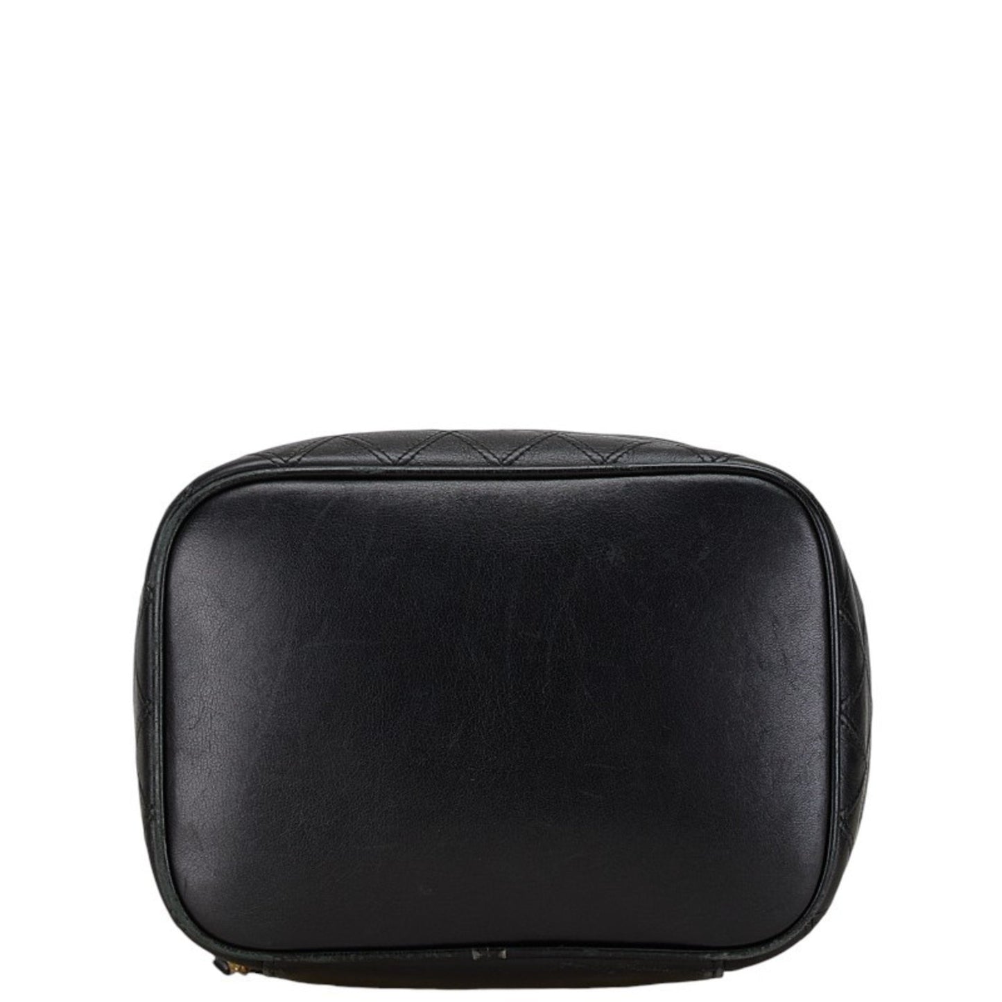 Chanel Vanity Black Leather Hand Bag