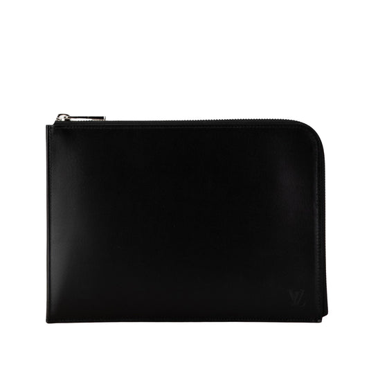 Louis Vuitton Pochette Jour Black Leather Clutch Bag