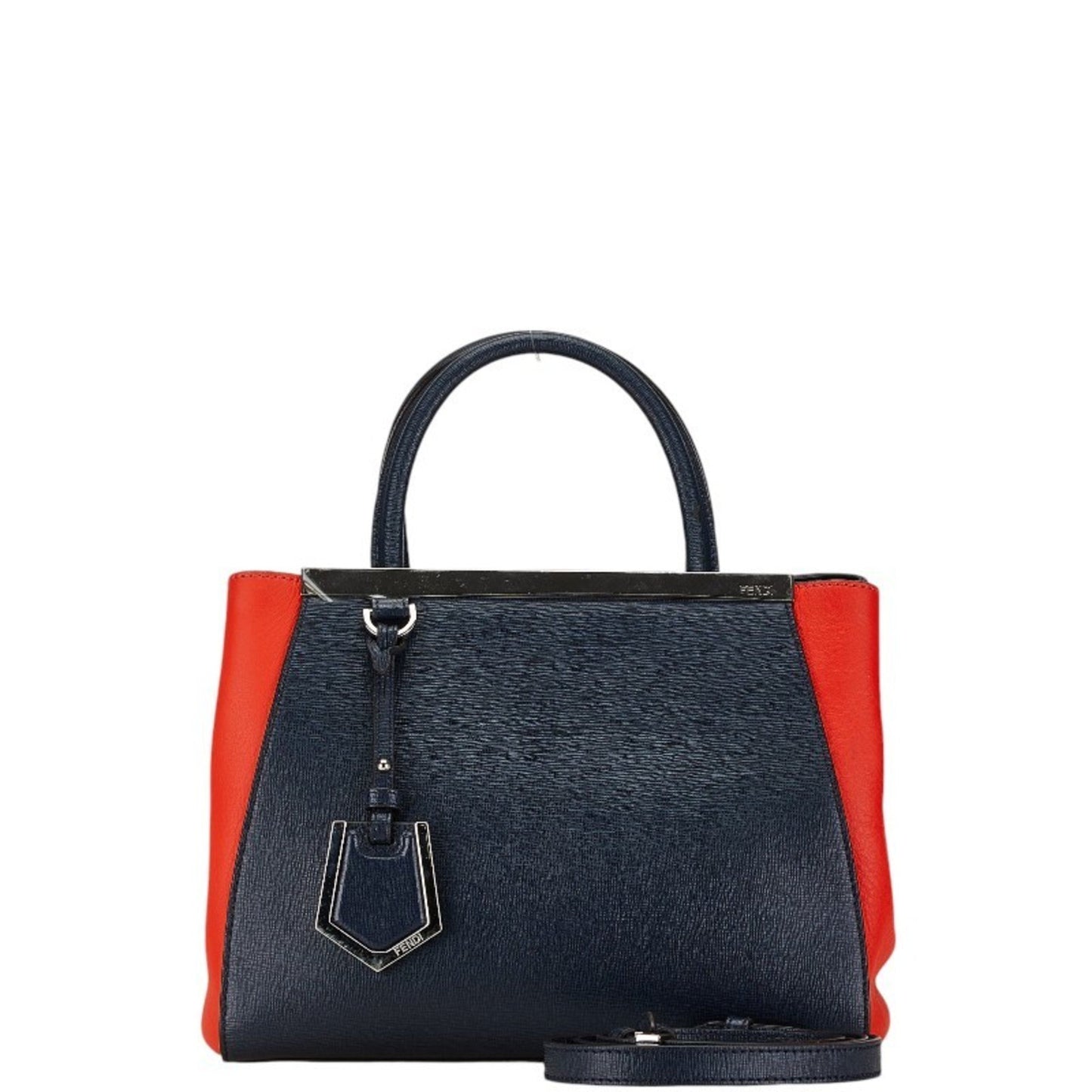 Fendi 2Jours Navy Leather Hand Bag