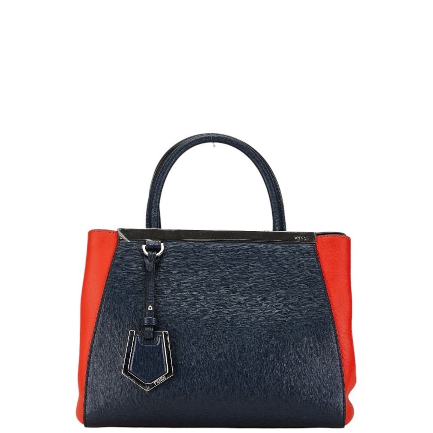 Fendi 2Jours Navy Leather Hand Bag