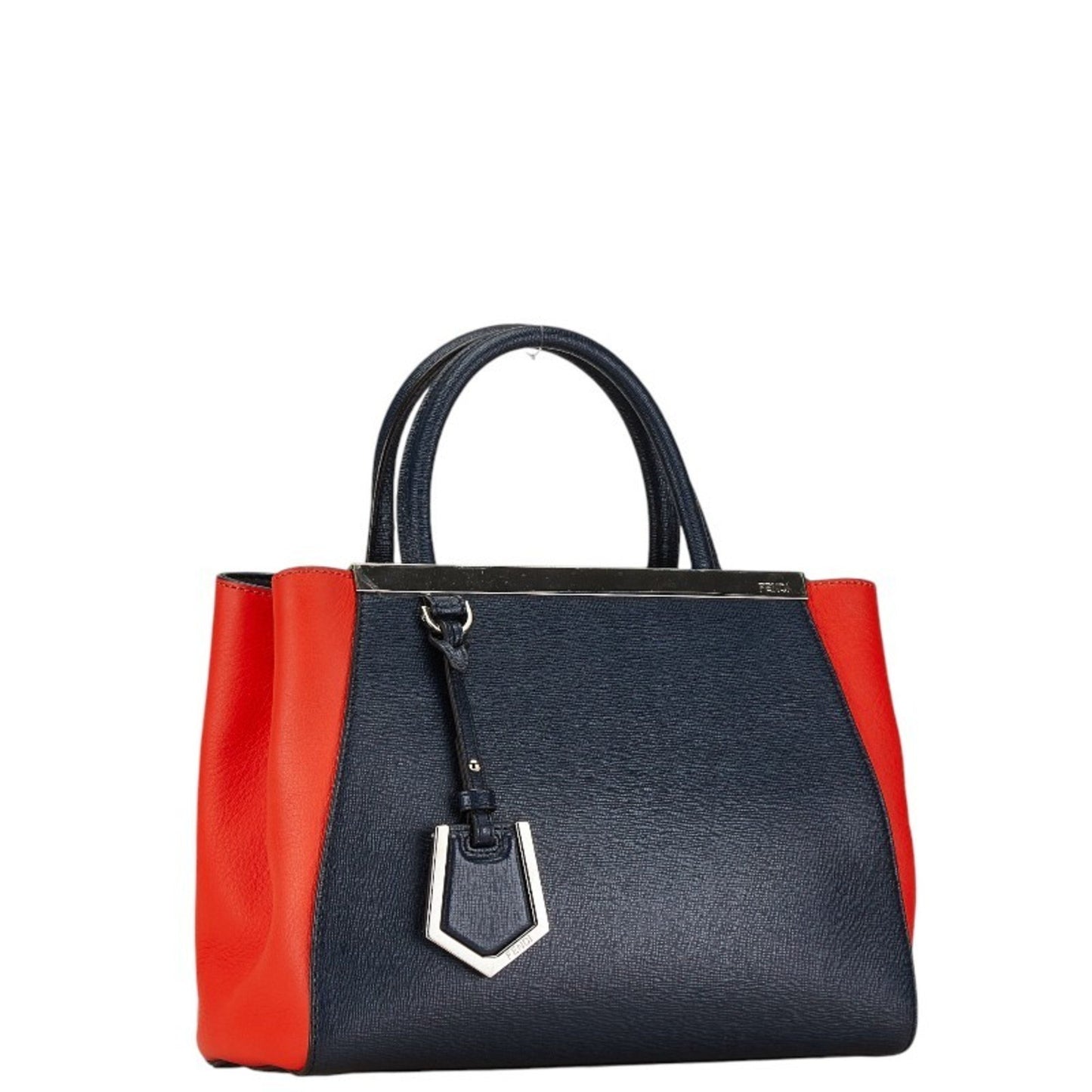 Fendi 2Jours Navy Leather Hand Bag