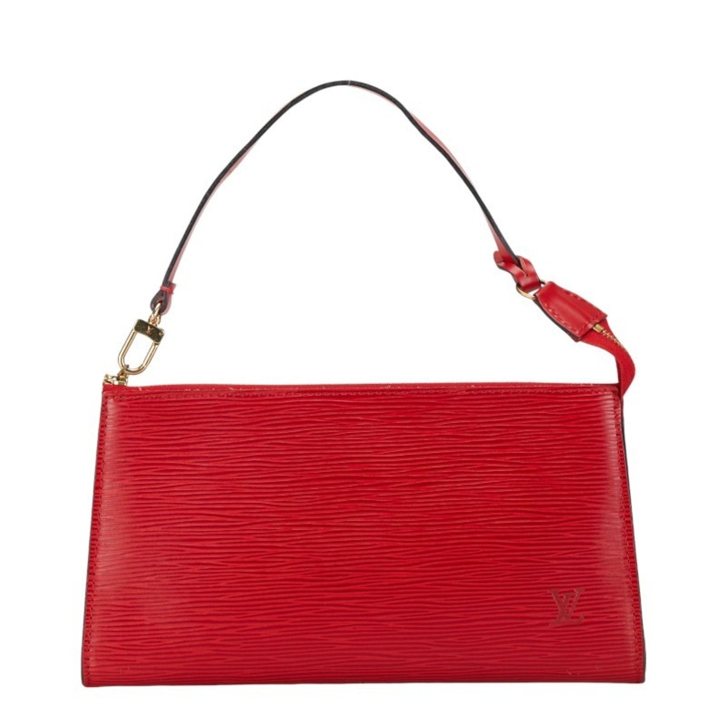 Louis Vuitton Pochette Accessoire Red Leather Clutch Bag