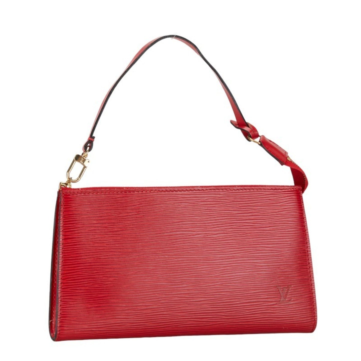 Louis Vuitton Pochette Accessoire Red Leather Clutch Bag