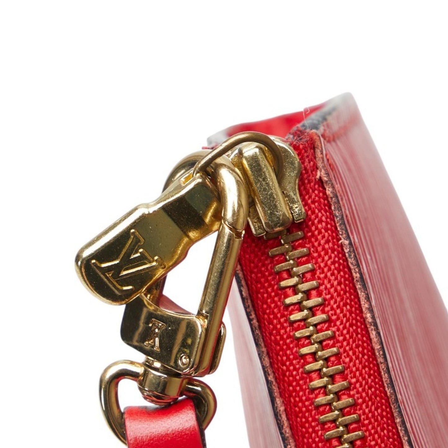 Louis Vuitton Pochette Accessoire Red Leather Clutch Bag