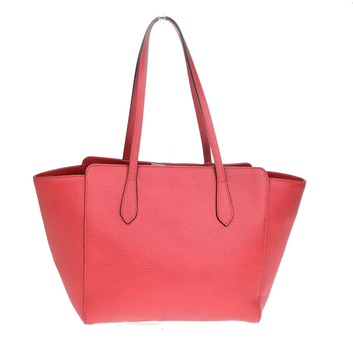 Gucci Swing Red Leather Tote Bag