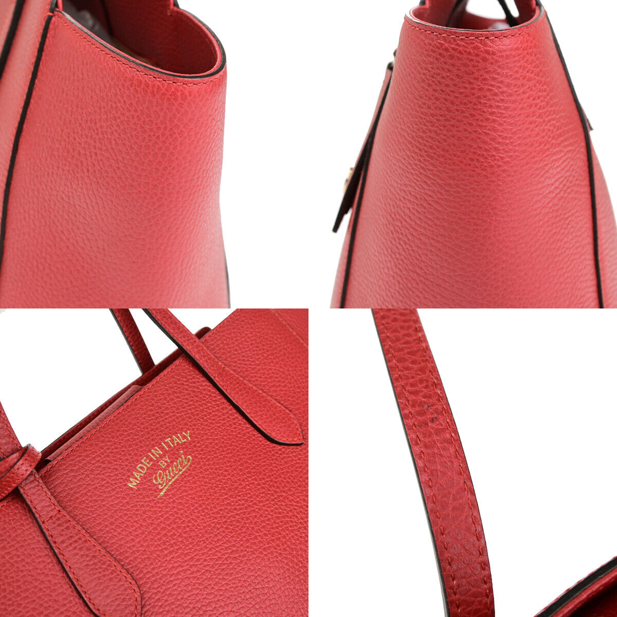 Gucci Swing Red Leather Tote Bag