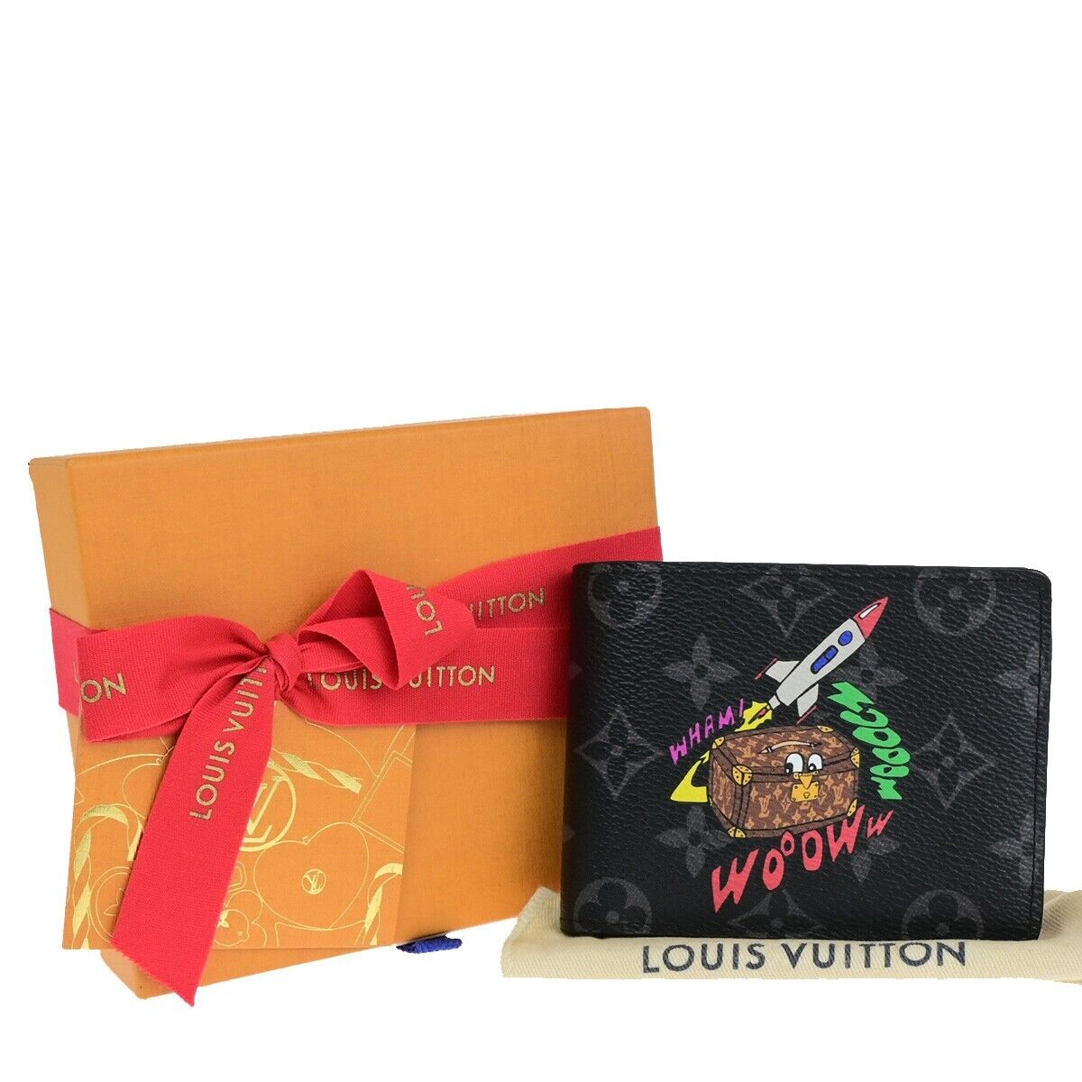 Louis Vuitton Portefeuille Black Canvas Wallet Accessories