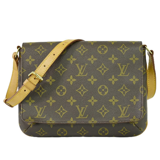 Louis Vuitton Musette Tango Brown Canvas Shoulder Bag