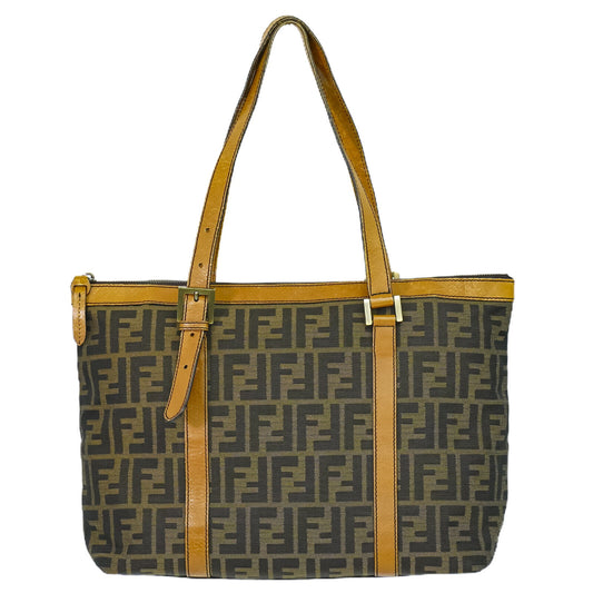 Fendi Zucca Brown Canvas Shopper Bag