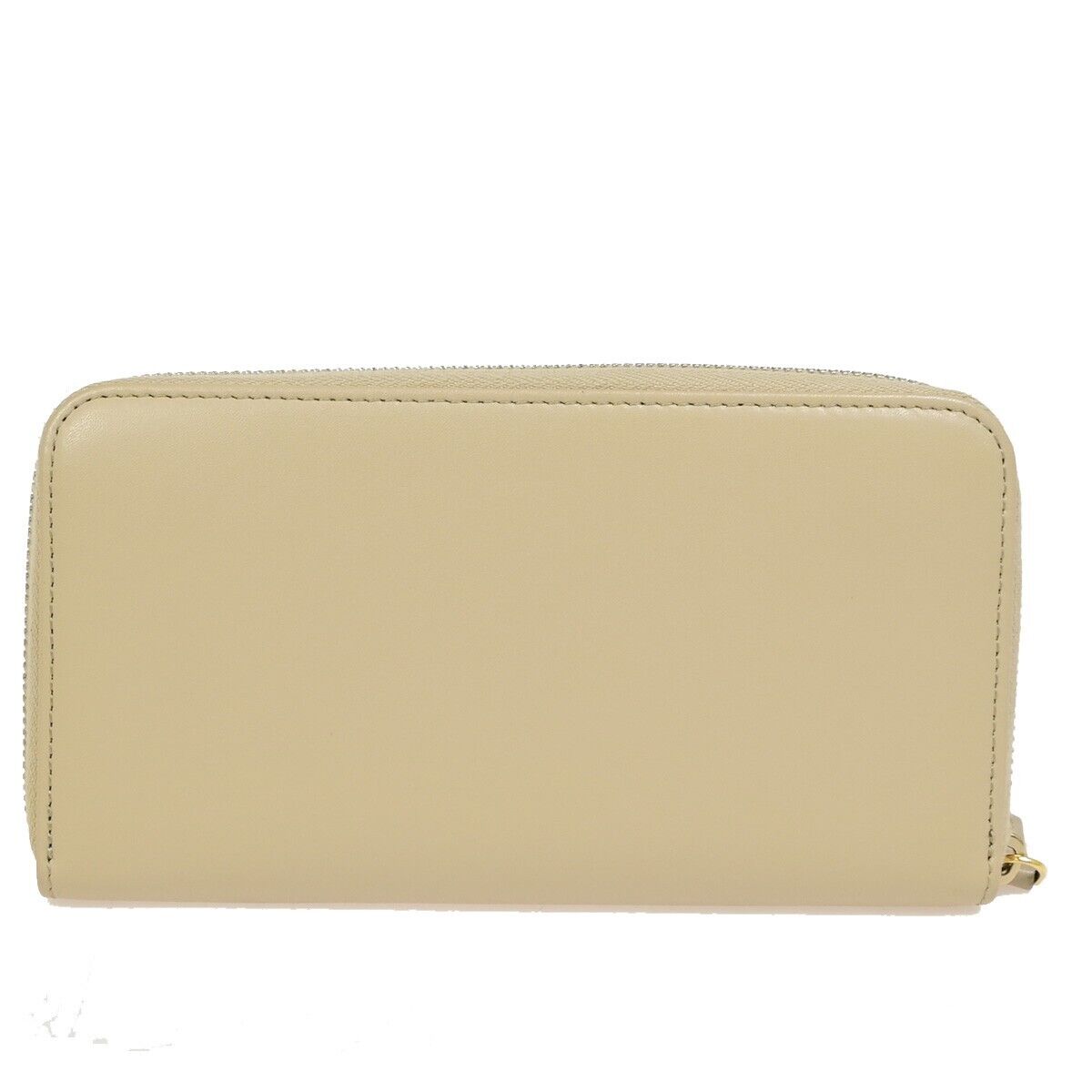 Fendi Round Zipper Beige Leather Wallet Accessories