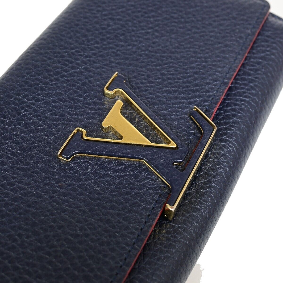 Louis Vuitton Capucines Navy Leather Wallet Accessories