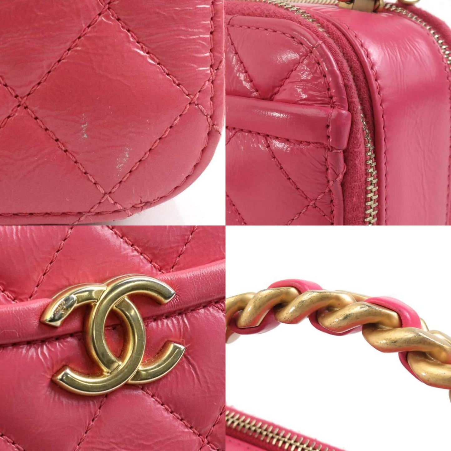 Chanel Matelassé Pink Leather Hand Bag