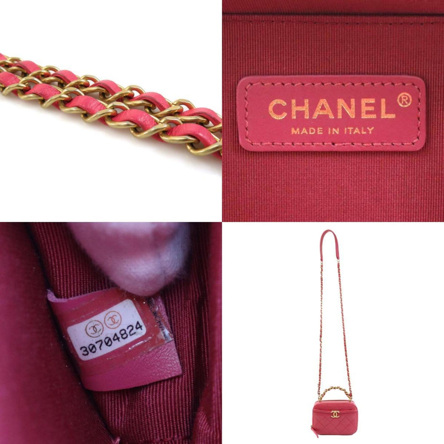 Chanel Matelassé Pink Leather Hand Bag