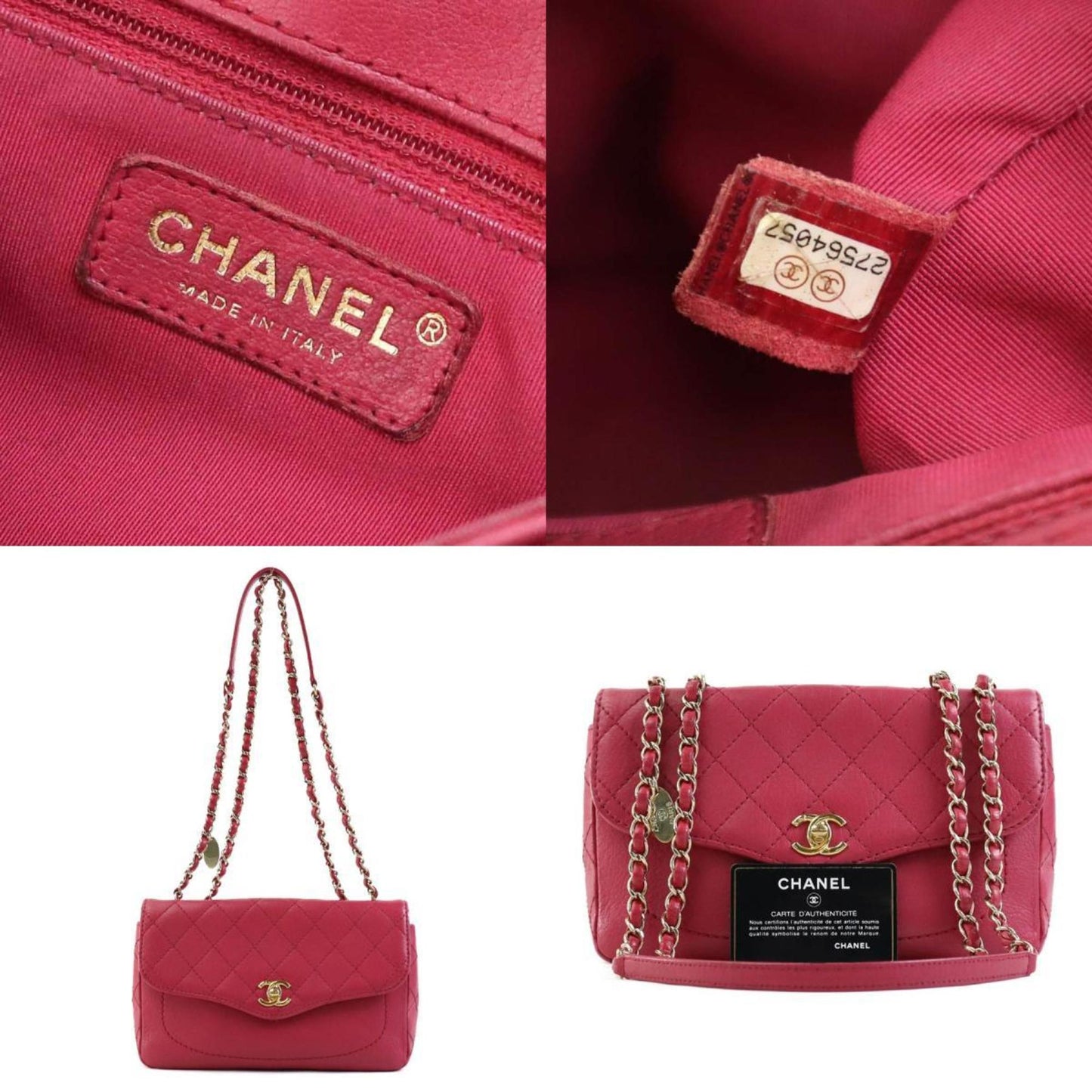 Chanel Matelassé Pink Leather Shoulder Bag