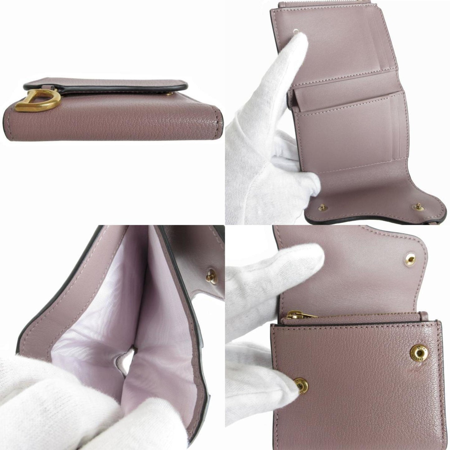 Dior Saddle Purple Leather Wallet Accessories